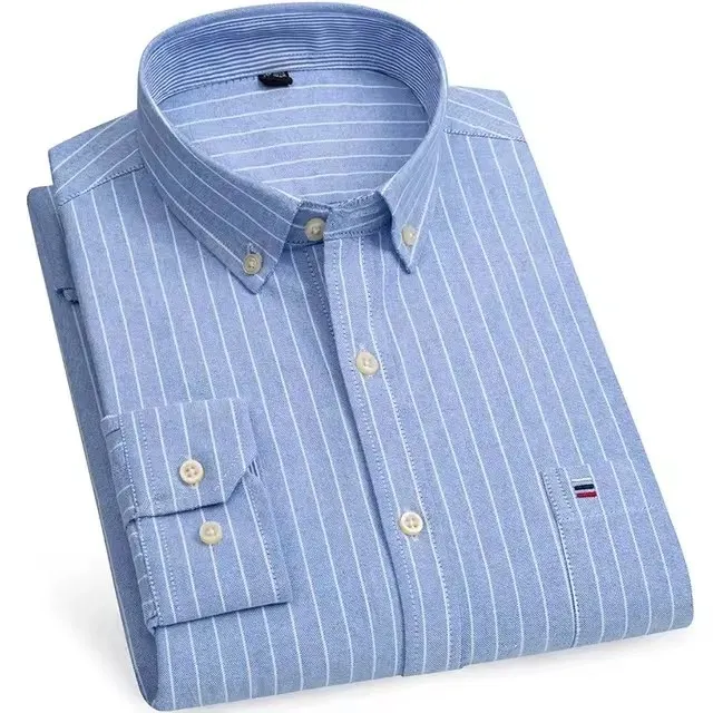 Men's Checked Long Sleeve Shirt with Chest Pocket | Ideal for All Seasons