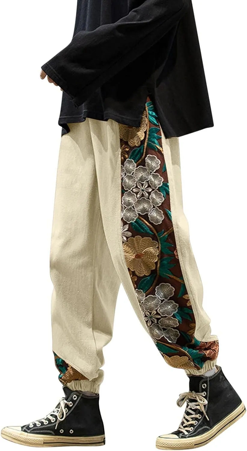 Mens Workout Cargo Sweatpants and Winter High Street Fashion Leisure Loose Sports Running Solid Color Lace Up Glitter