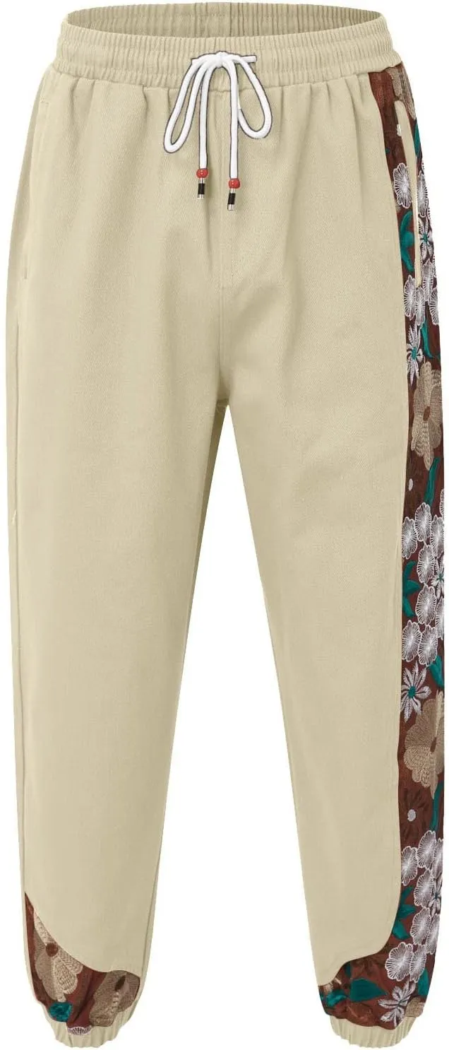 Mens Workout Cargo Sweatpants and Winter High Street Fashion Leisure Loose Sports Running Solid Color Lace Up Glitter