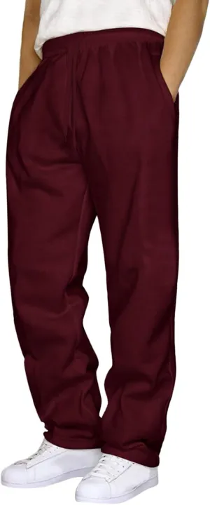Mens Yoga Pants Men's Fleece Cargo Sweatpants Solid Wide Straight Leg Joggers Relaxed Fit Overalls Hiking Outdoor Trousers Chino Pants Slim Fit