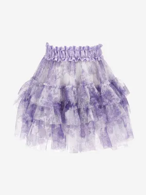 Monnalisa Girls Monochrome Tulle Skirt in Purple