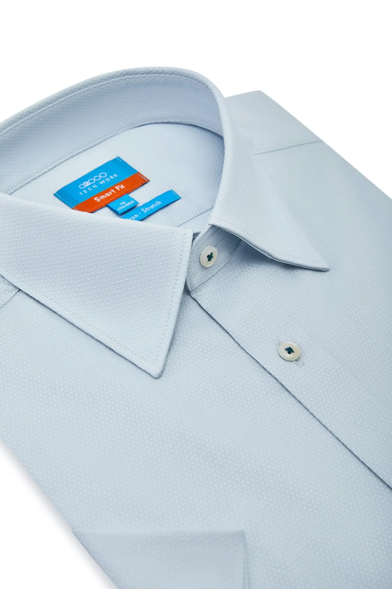 Non-Iron Easy Care Smart Fit Dot Texture Short Sleeve Shirt