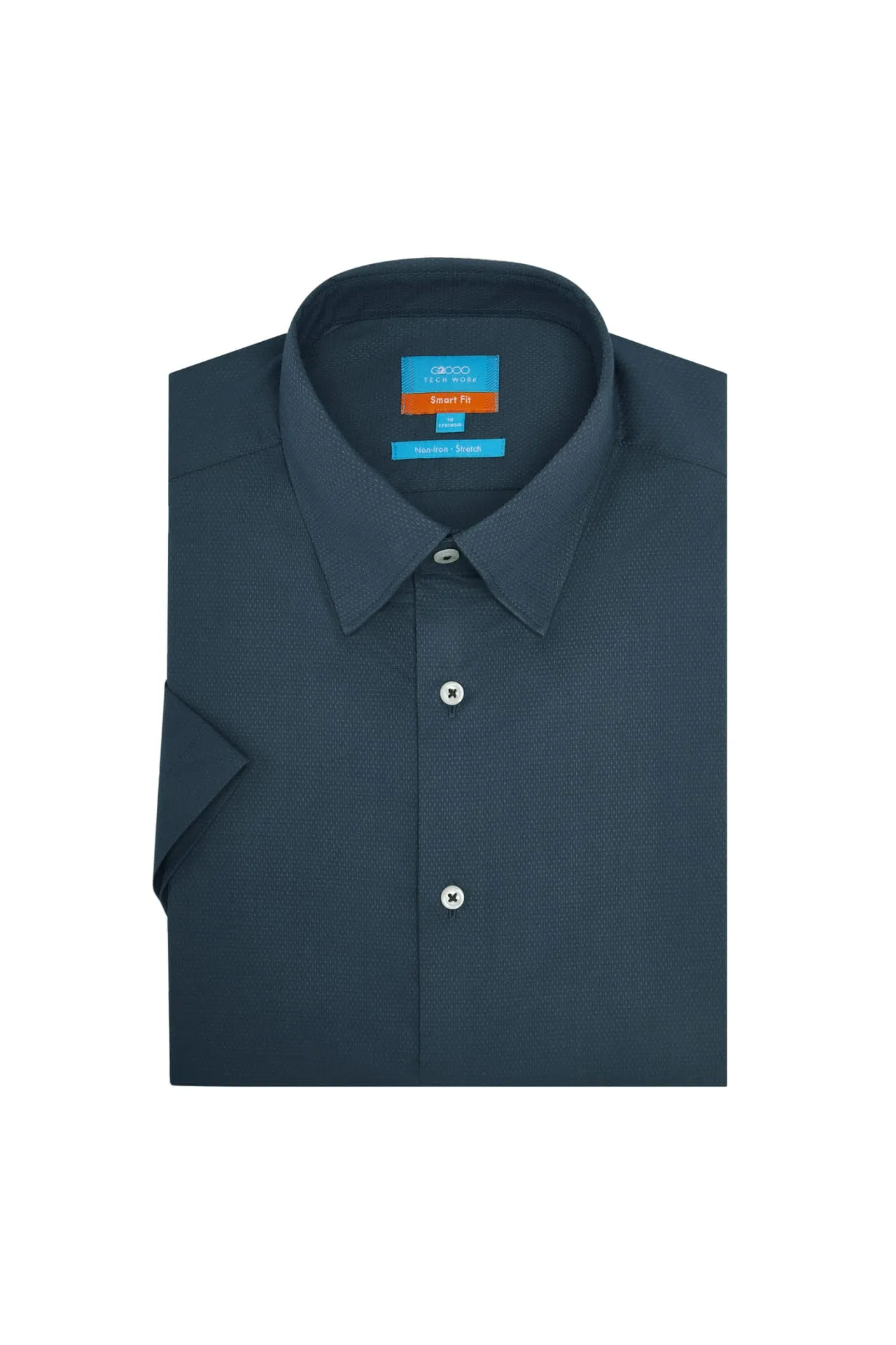 Non-Iron Easy Care Smart Fit Dot Texture Short Sleeve Shirt