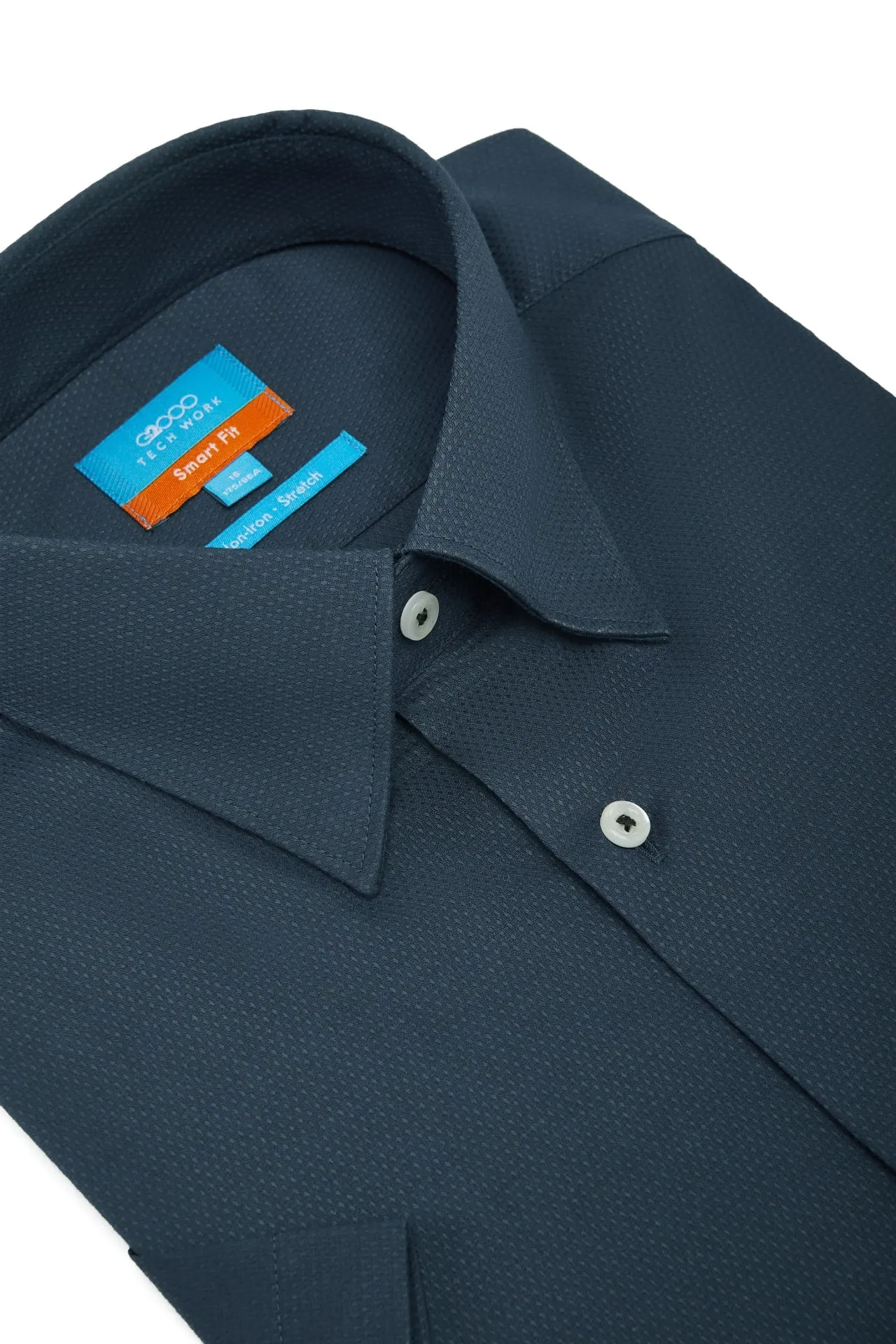 Non-Iron Easy Care Smart Fit Dot Texture Short Sleeve Shirt