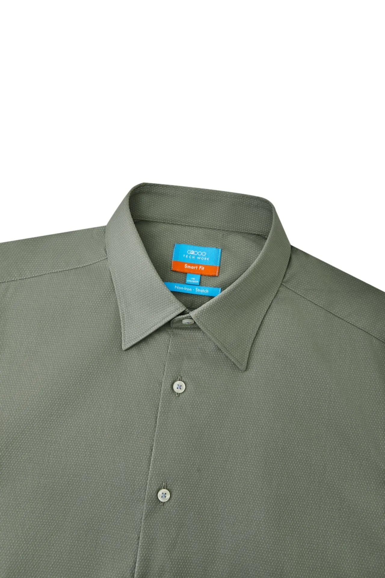 Non-Iron Easy Care Smart Fit Dot Texture Short Sleeve Shirt