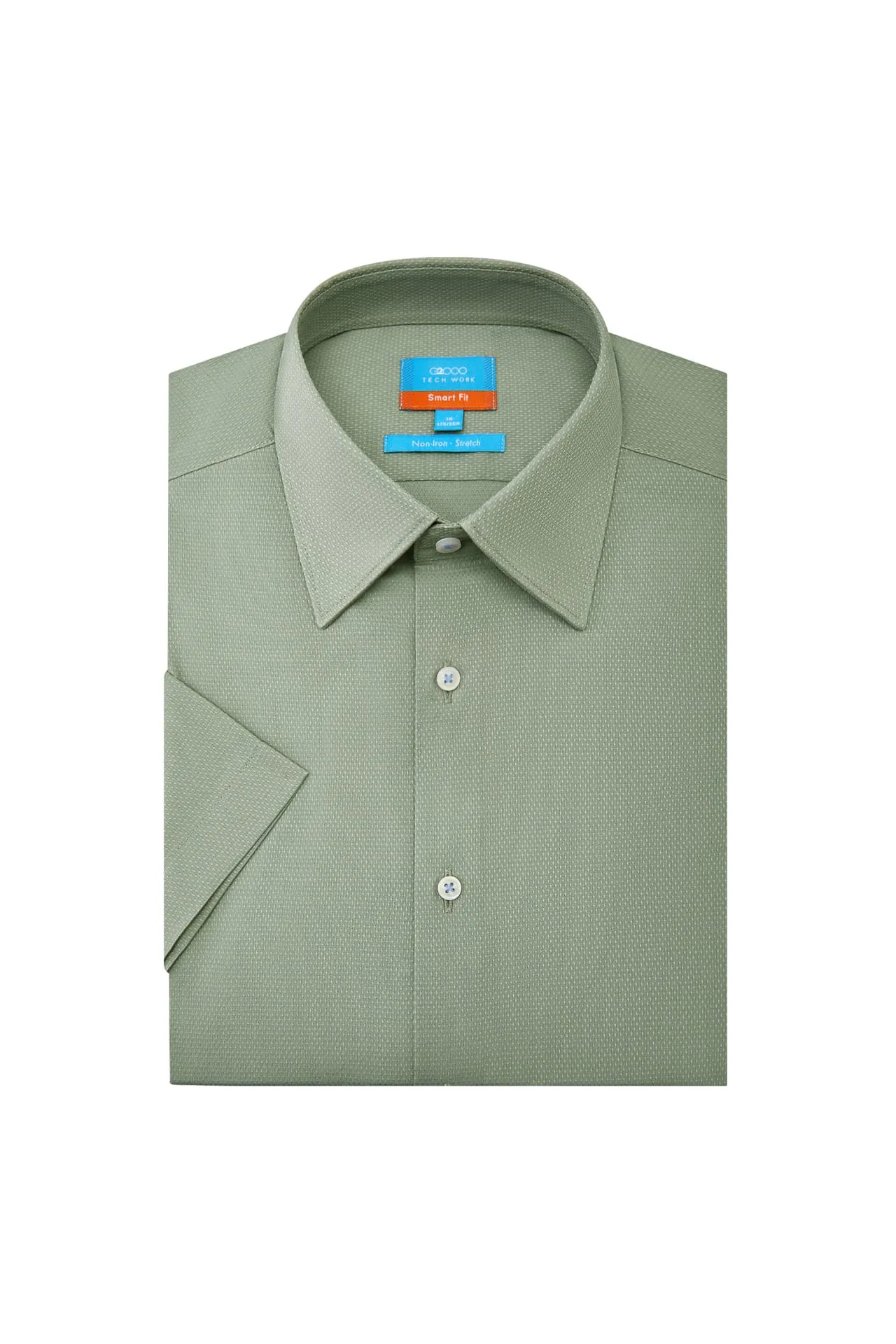 Non-Iron Easy Care Smart Fit Dot Texture Short Sleeve Shirt