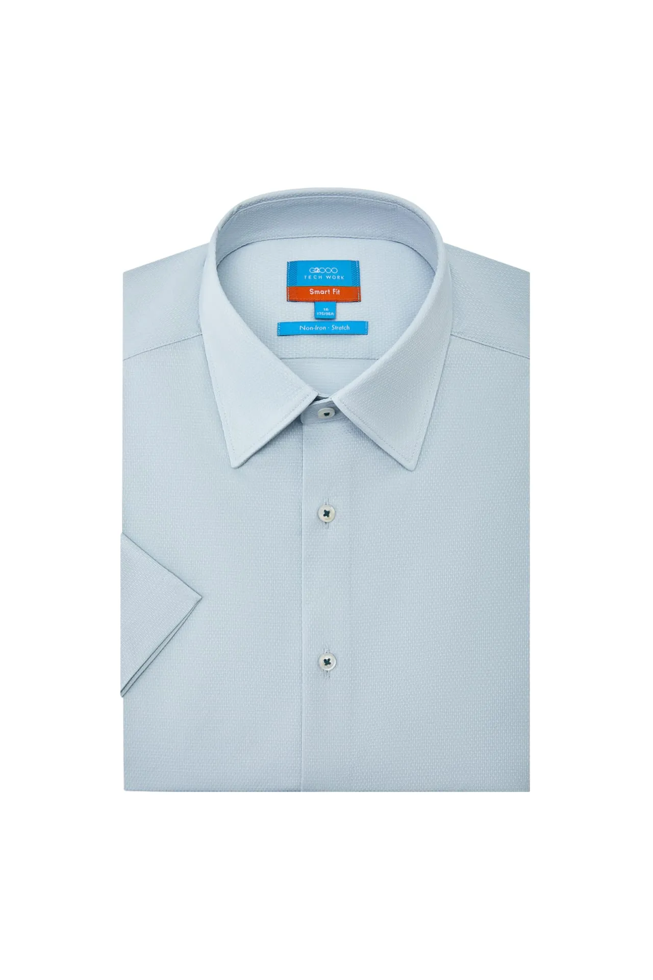 Non-Iron Easy Care Smart Fit Dot Texture Short Sleeve Shirt