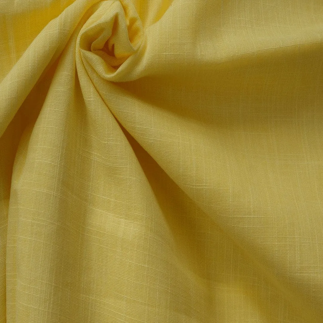 Pure Slub Cotton Fabric - Yellow