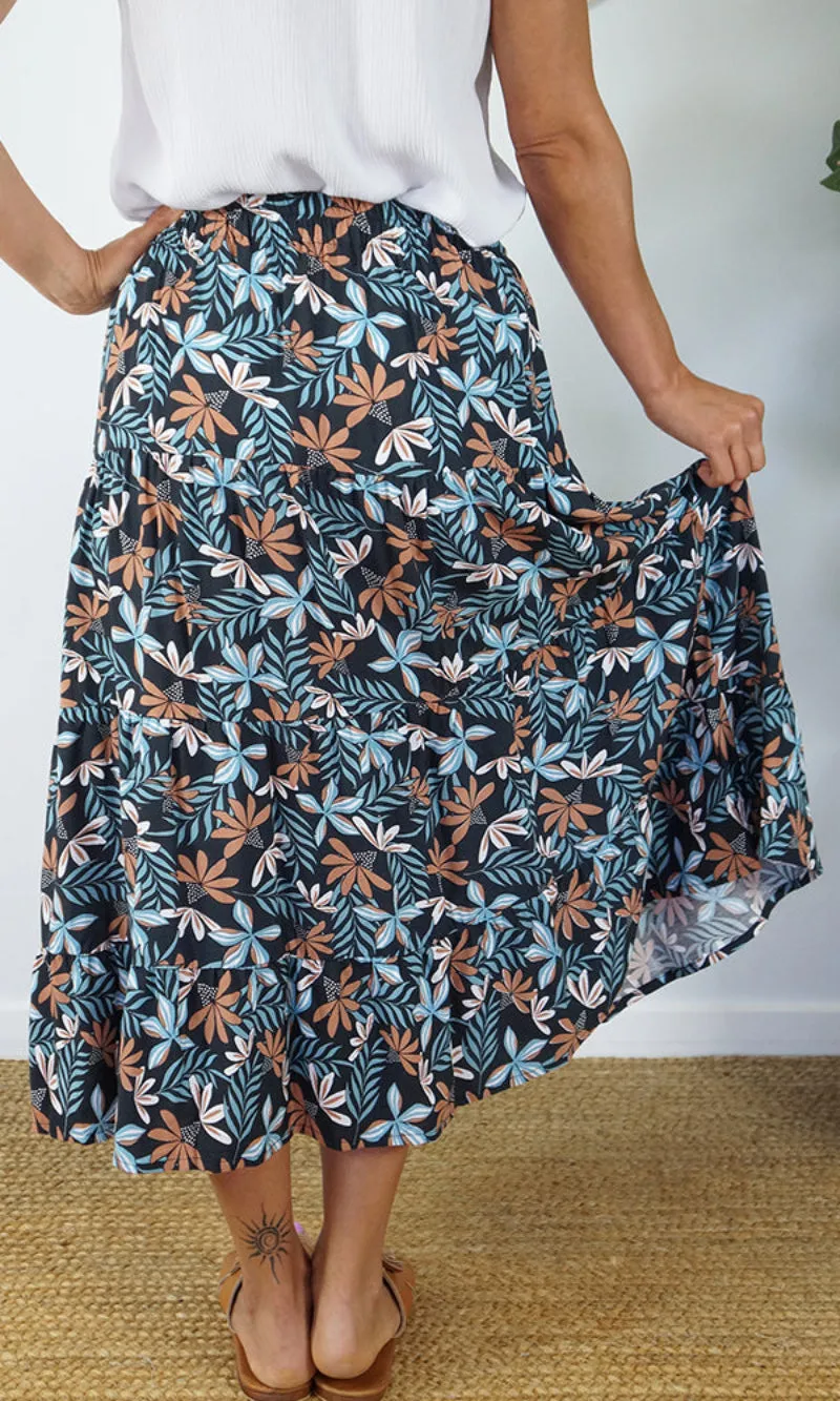 Rayon Skirt Tiered Sierra, More Colours