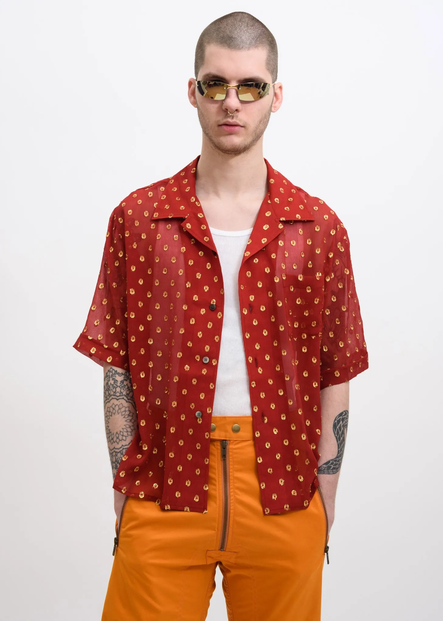 Red and Gold Luka Bowling Shirt