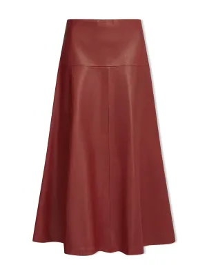 Red leather Sierra maxi skirt