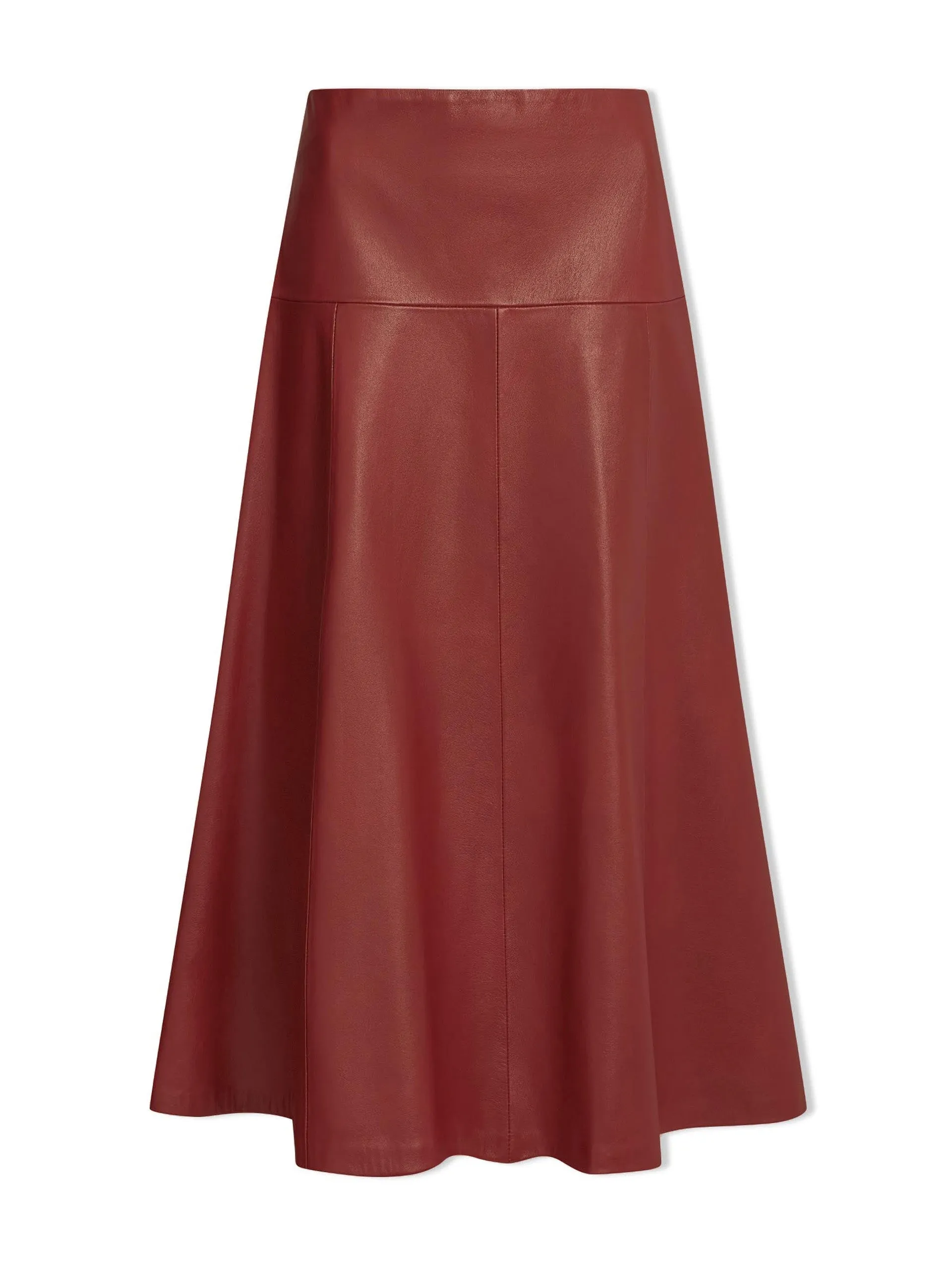 Red leather Sierra maxi skirt