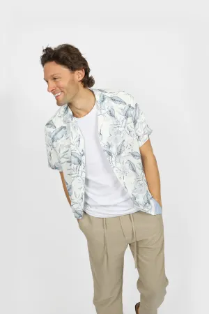 Relaxed Fit Malibu Cuban Collar Border Shirt