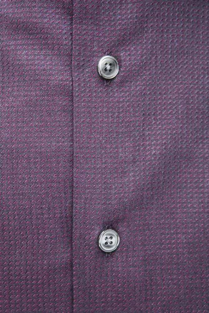 Robert Friedman Burgundy Cotton Men Shirt