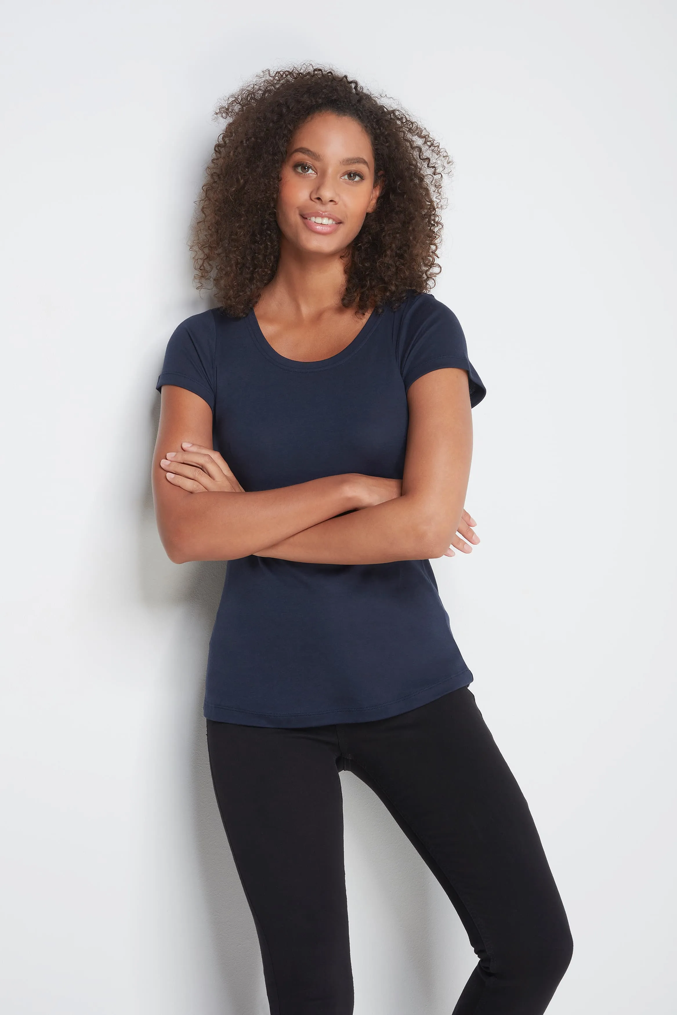 Scoop Neck Cotton Modal Blend T-shirt