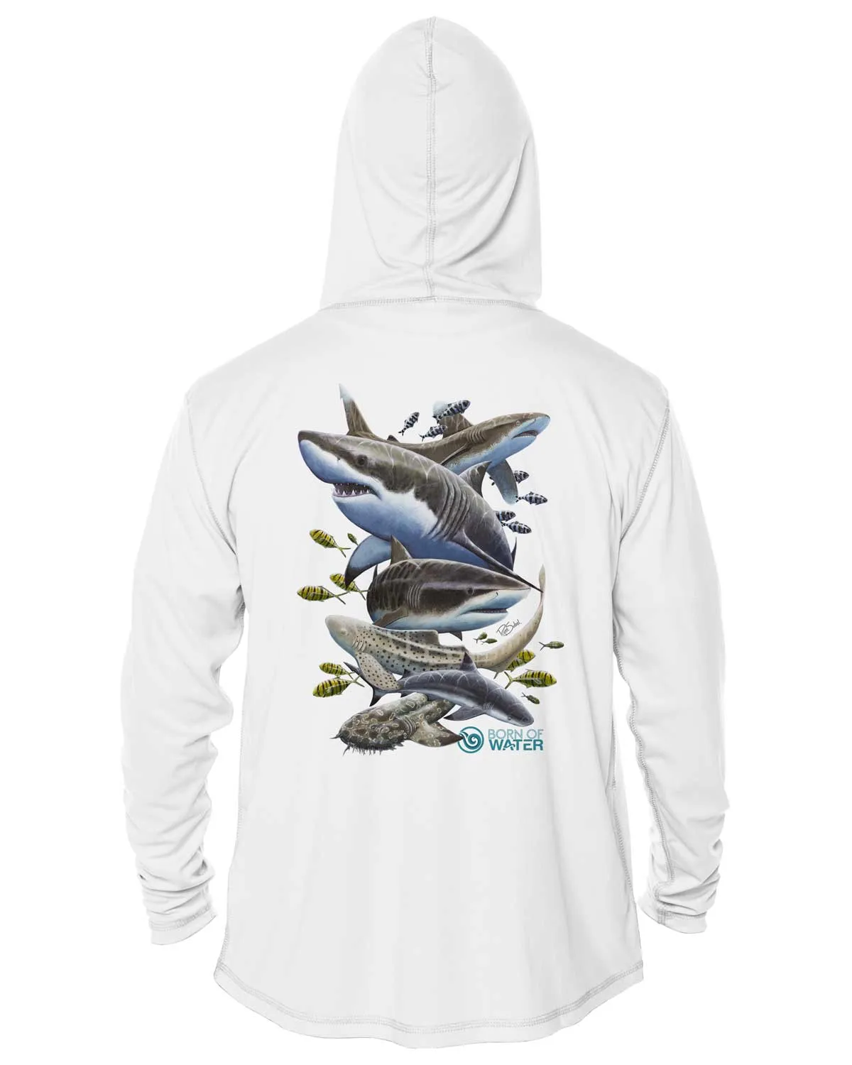 Shark Scuba Diving UV/UPF  50 Long Sleeve Hoodie: Misunderstood Beauty
