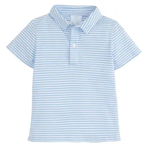 Short Sleeve Polo - Light Blue Stripe