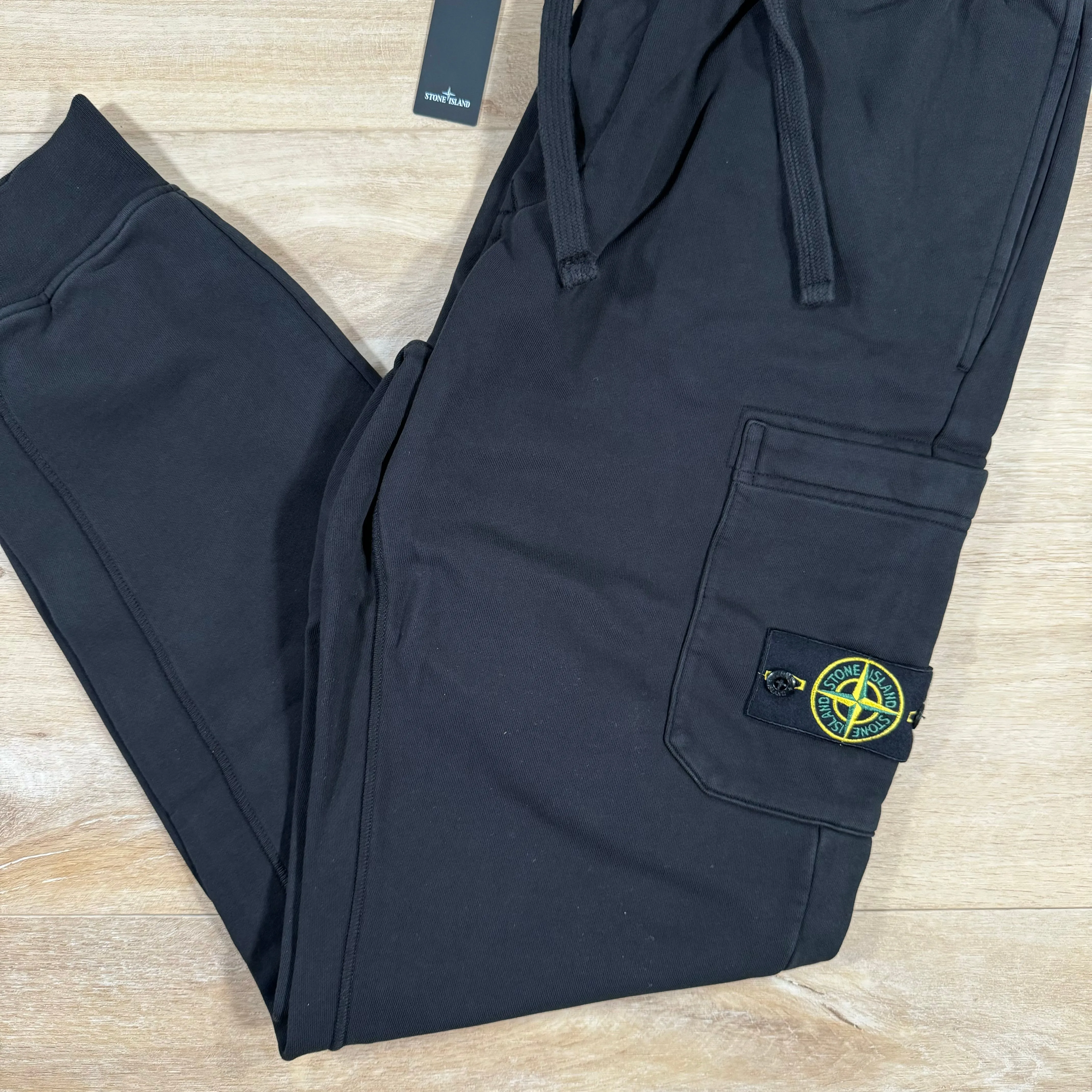 Stone Island Slim Fit Cargo Sweatpants in Black