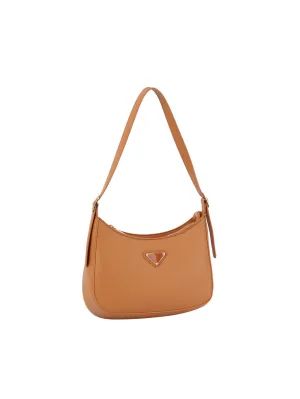 Structured half moon shoulder bag