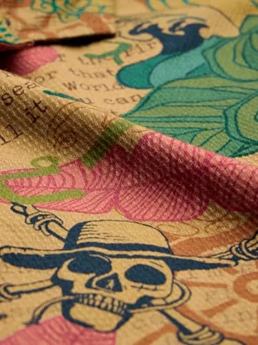 The Souled Store Official One Piece: The Voyage Men and Boys Short Sleeve Collared Neck Button Down All Over Print Regular Fit Cotton Summer Shirts Multicolour
