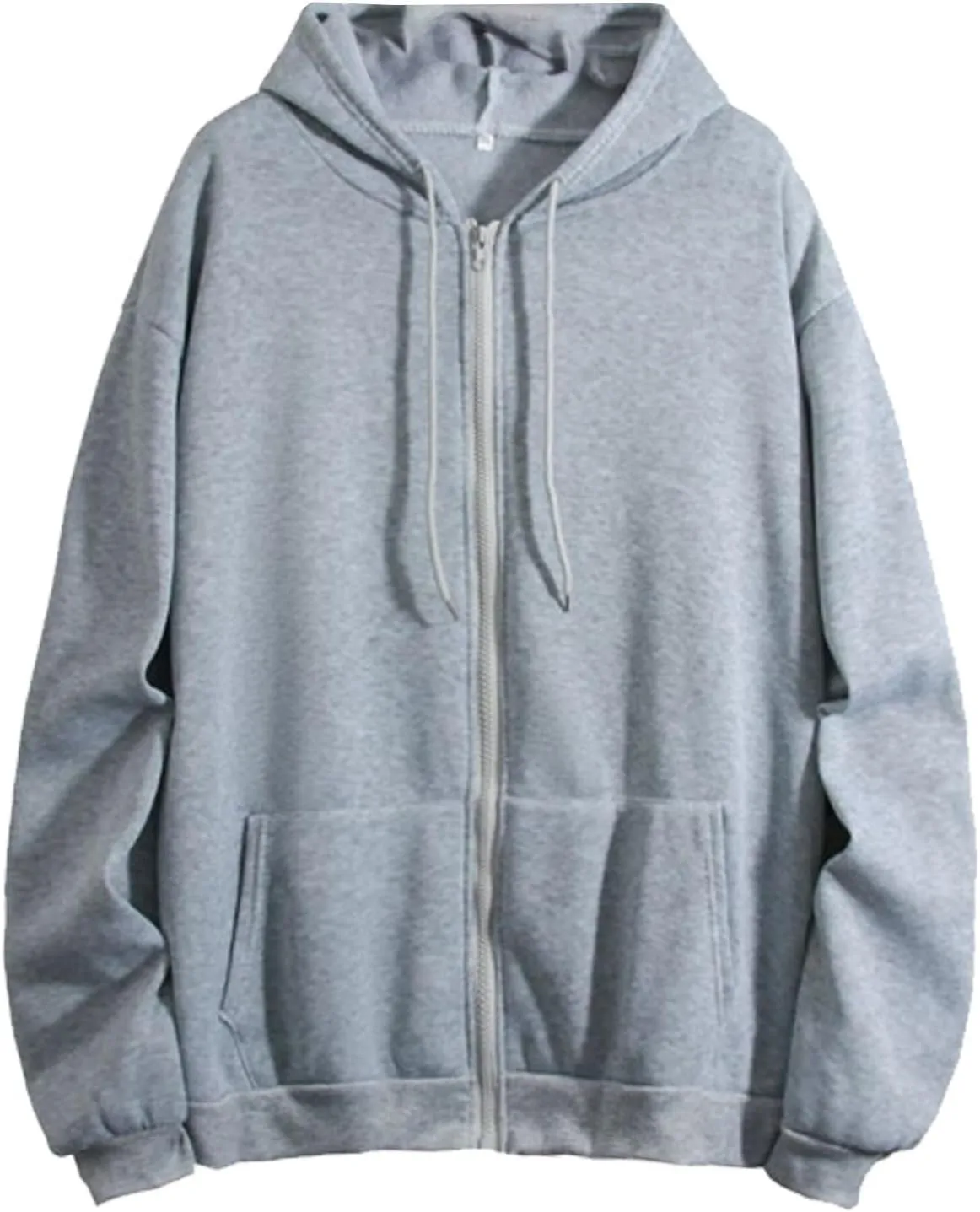 Vickyleb Womens Zip Up Hoodies Fleece Jackets Oversized Sweatshirts Drawstring Solid Fall Fashion 2024 Winter Clothes
