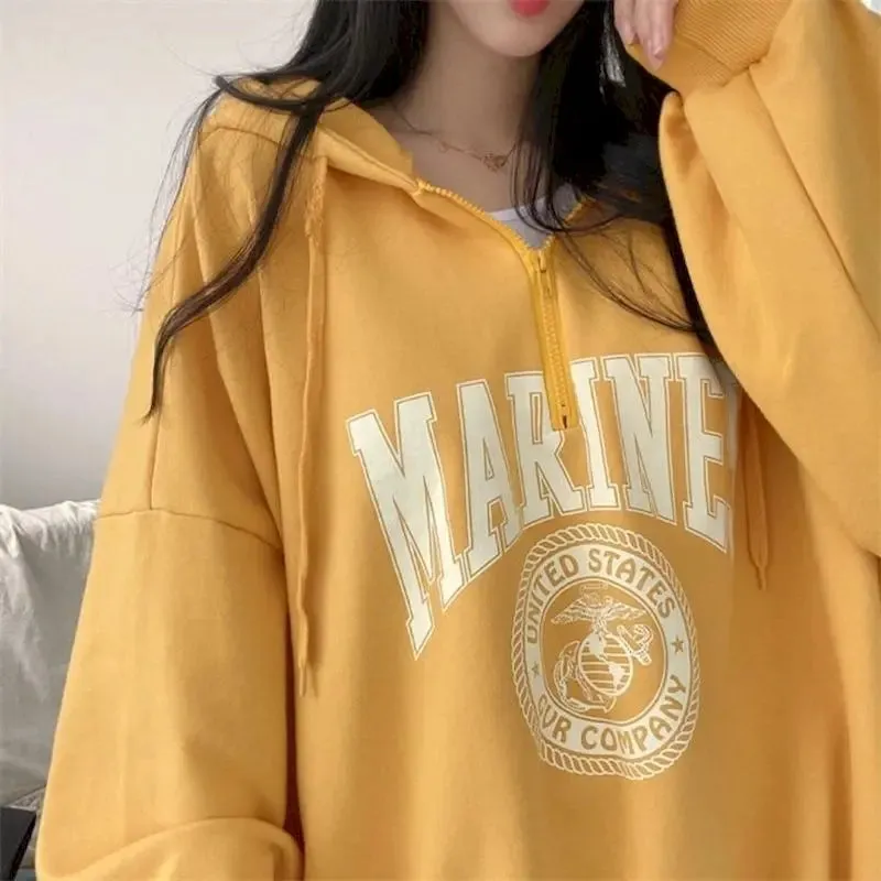 Vintage Graphic Oversized Loose Pullover Y2K Hoody
