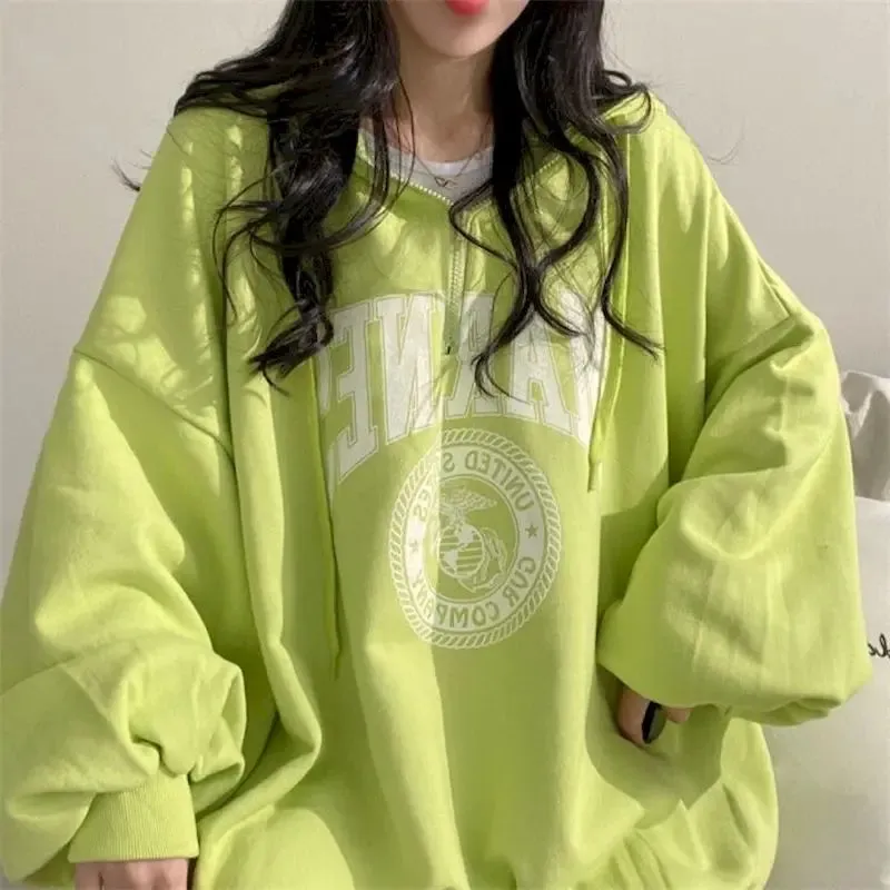 Vintage Graphic Oversized Loose Pullover Y2K Hoody