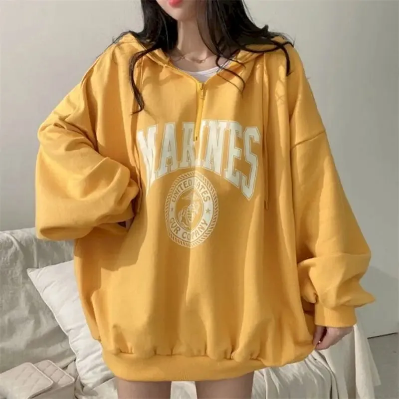 Vintage Graphic Oversized Loose Pullover Y2K Hoody