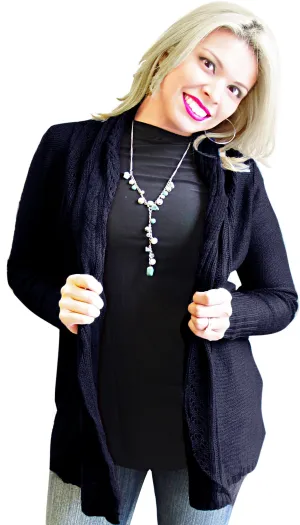 Vintage Knit Draped Cardigan