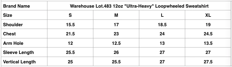 Warehouse Lot.483 12oz "Ultra-Heavy" Loopwheeled Sweatshirt (Black)