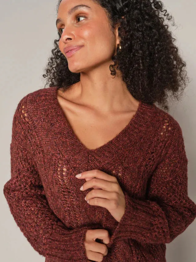 Welma Cable V-Neck Knit