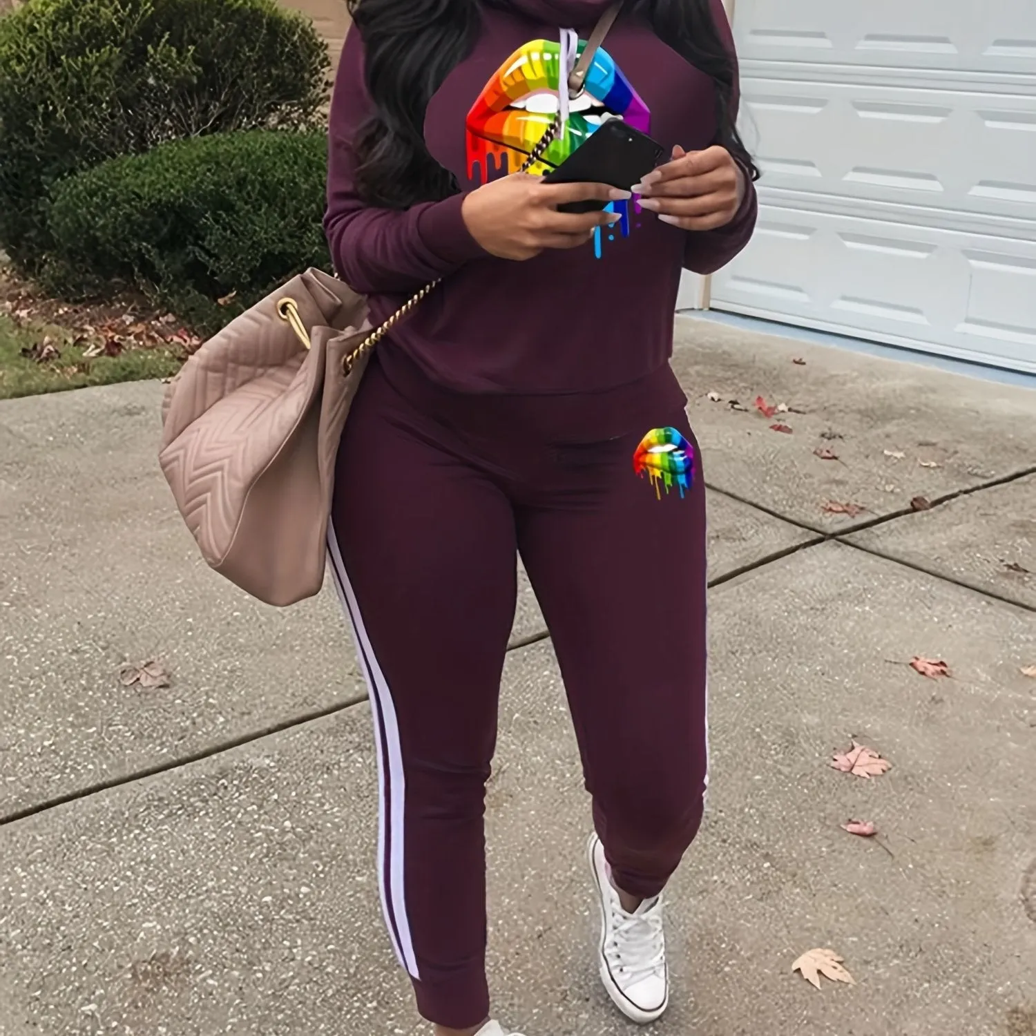 Womens Casual 2 Piece Tracksuit Outfits Long Sleeve Pullover Sweatshirt Jogger Pants Sweatsuits Set - Soft & Comfortable Fabric - For Women - Perfect for Loungewear, Sports & Casual Wear - Ideal Gift for Her