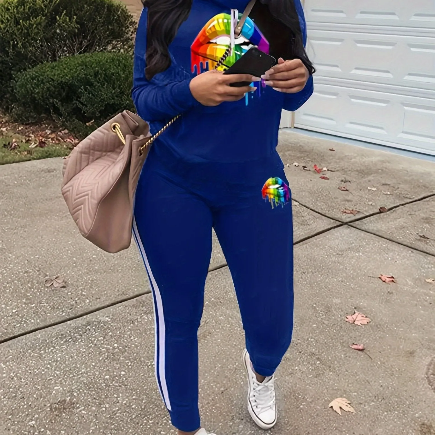 Womens Casual 2 Piece Tracksuit Outfits Long Sleeve Pullover Sweatshirt Jogger Pants Sweatsuits Set - Soft & Comfortable Fabric - For Women - Perfect for Loungewear, Sports & Casual Wear - Ideal Gift for Her