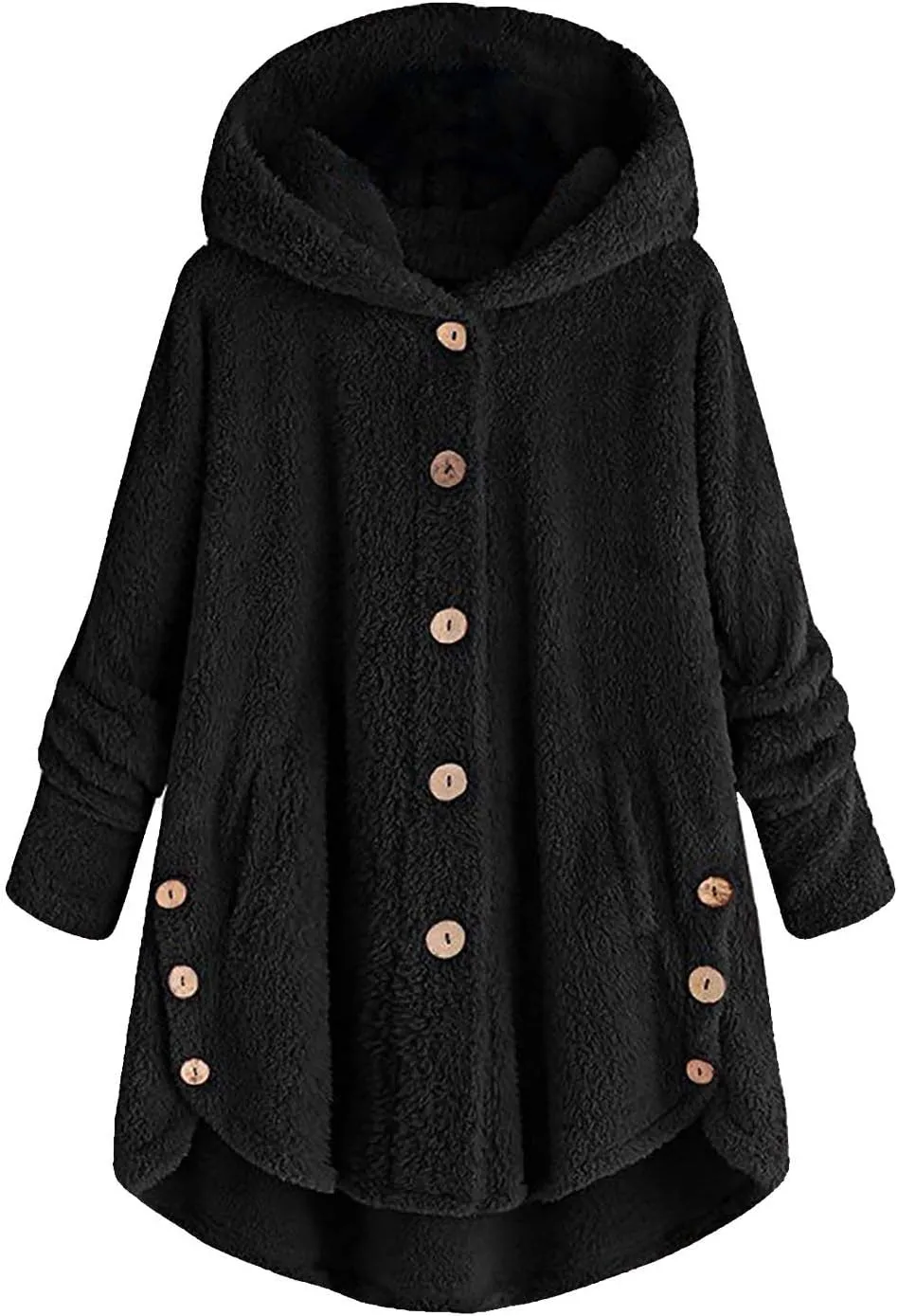 Womens Fleece Winter Coats Hooded Faux Shearling Shaggy Hoodies Long Sleeve Oversized Loose Thicken Warm Pullover Tops 2023