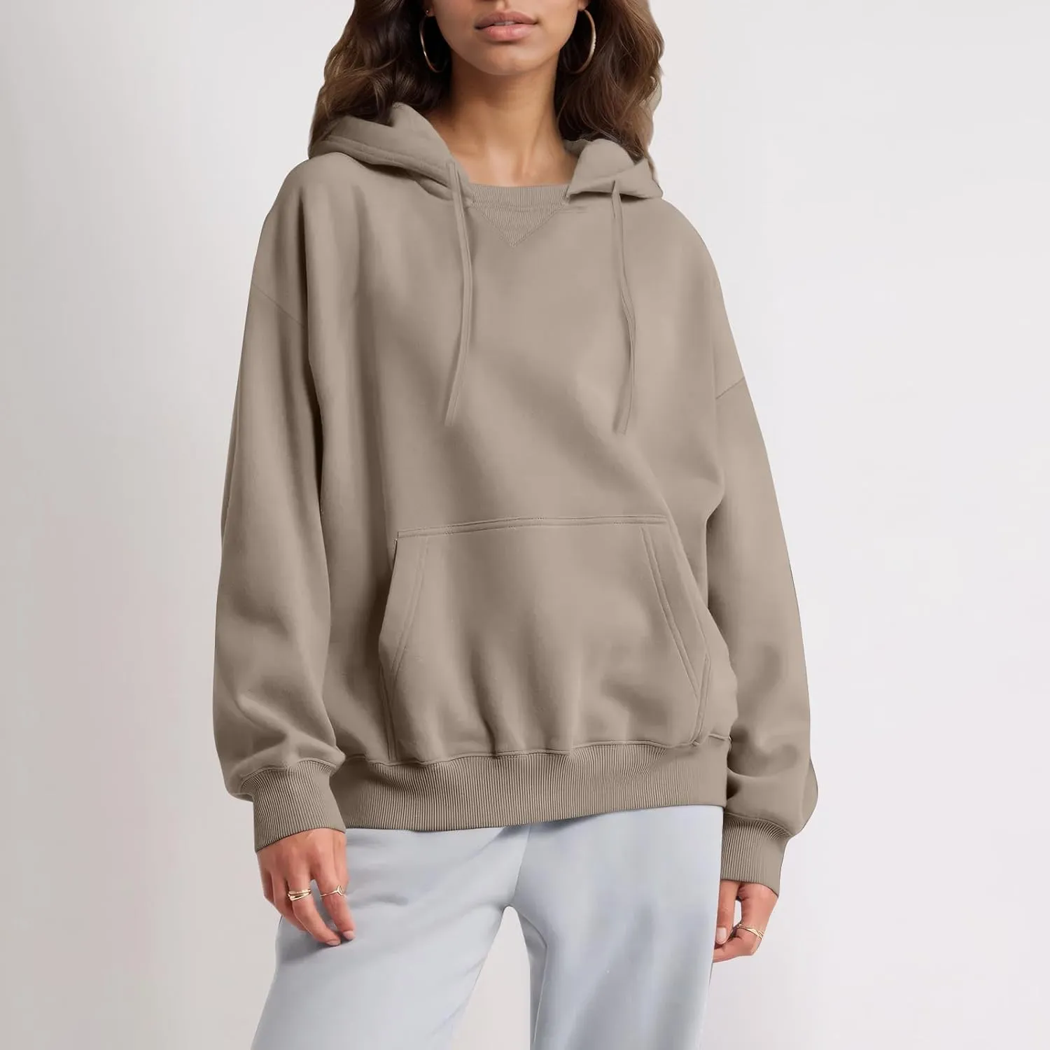 Womens Hoodies Pullover Oversized Comfy Soft Hooded Sweatshirts Winter Sweaters Plain Hoodie with Pockets