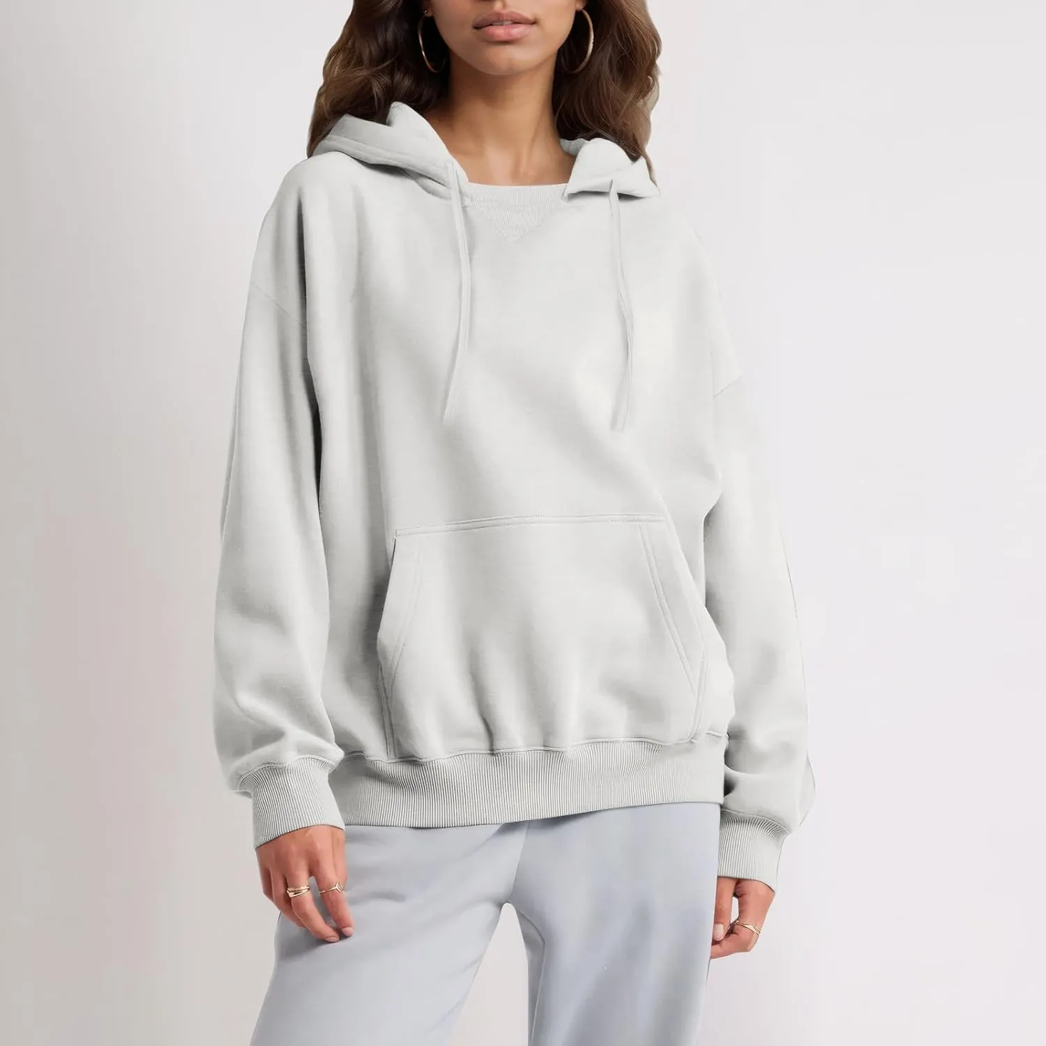 Womens Hoodies Pullover Oversized Comfy Soft Hooded Sweatshirts Winter Sweaters Plain Hoodie with Pockets