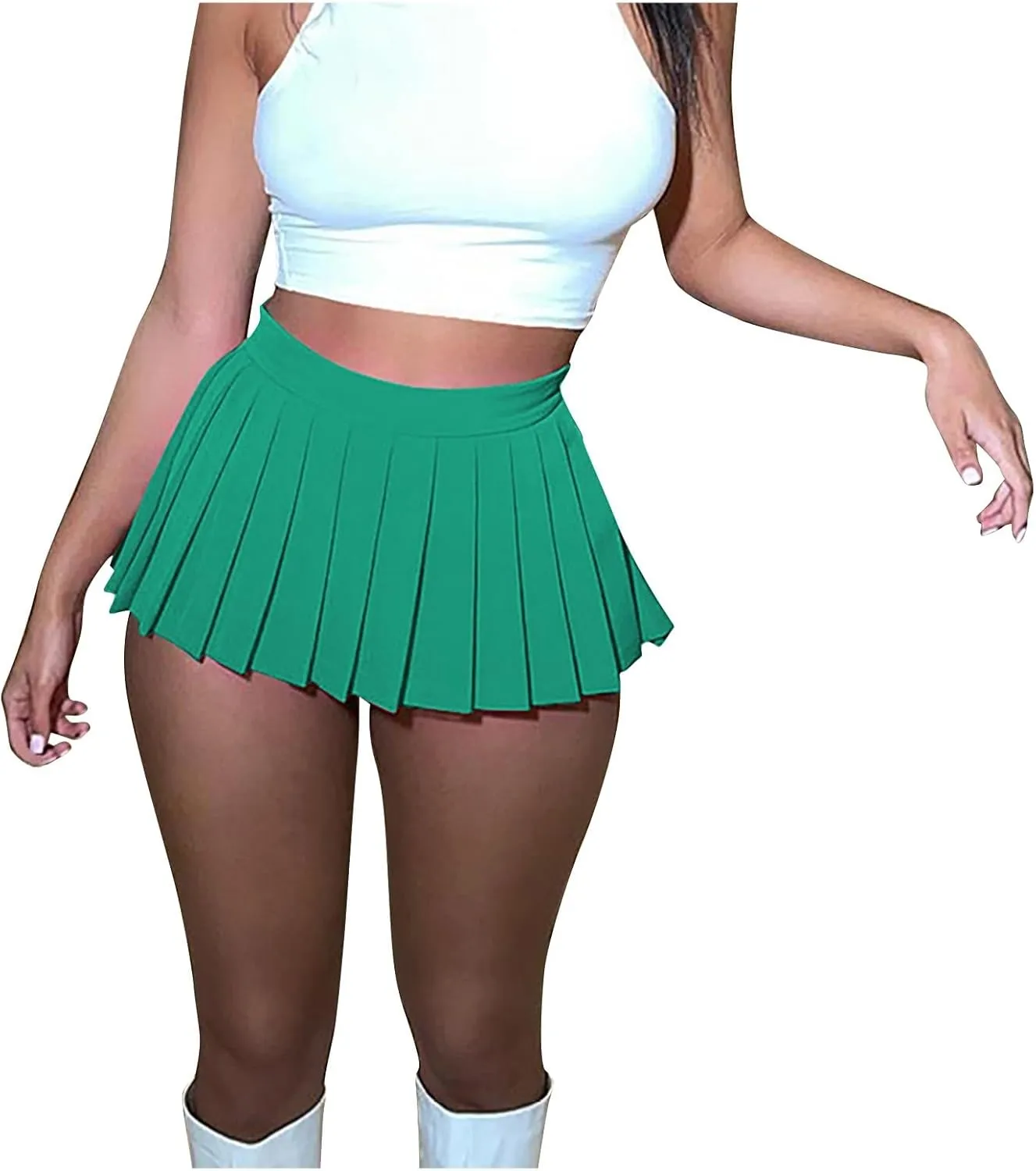 Women's Mini Pleated Skirts Sexy Clubwear High Wiast Stretchy Tennis Skater A-line Skirt Y2k Aesthetic Clothes