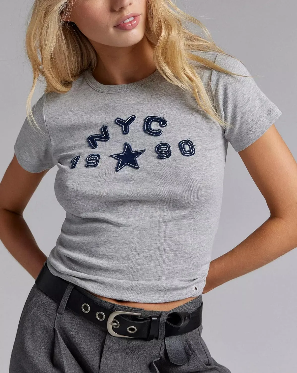 Y2k Graphic Baby Tees Women Short Sleeve Fairy Grunge Crop Tops Cute Teen Girl Vintage Aesthetic Coquette Shirt