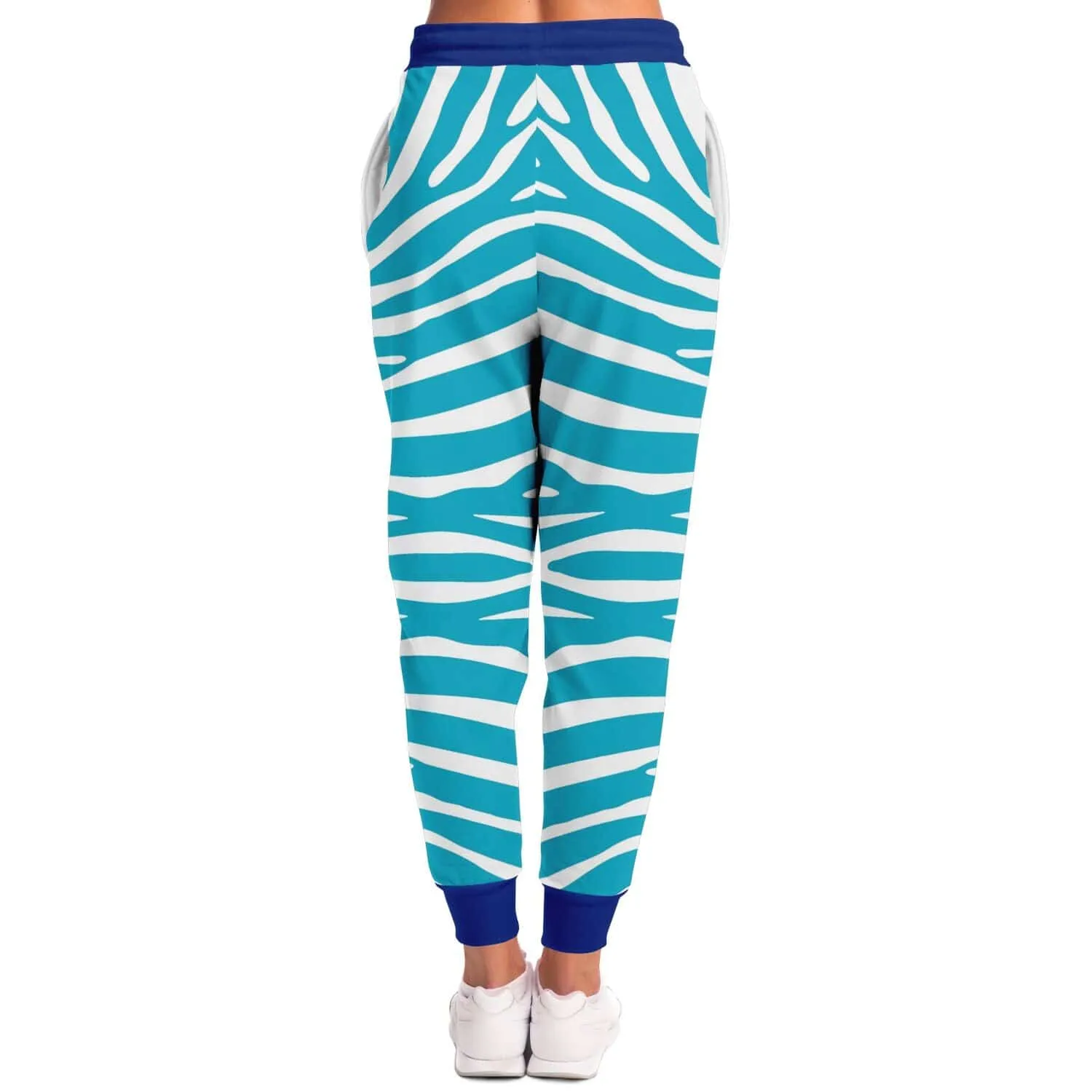 Zebra in Turquoise Eco-Poly Unisex Joggers